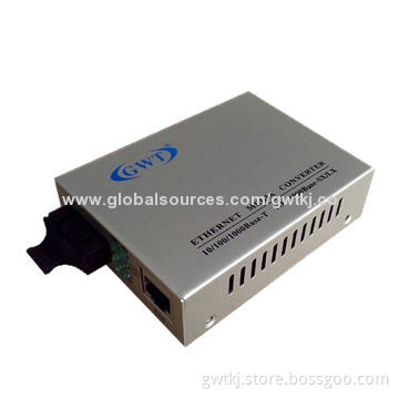 1000Mbps fiber media converter, multimode, 2km, 1310nm, external power